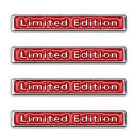 Pack of 4 3D Car Limited Edition Logo Metal Car Sticker Car Emblem Modified and Decorated Emblem for Car Moto Motorcycle Bicycle Skate Window Door PC Tablet Laptop etc