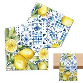 Spring Table Runner - Lemon Pattern, Perfect for Easter Tablecloths, Garden Parties - Homemade Quality by Maison D' Hermine