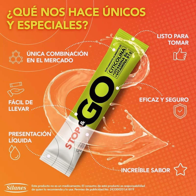 STOP&GO Suplemento Alimenticio con Citicolina + Vitamina B6 + Vitamina