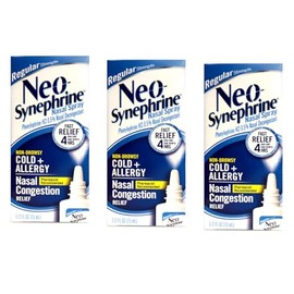 Neo-Synephrine Nasal Spray, REGULAR Formula, 0.5-Ounce (Pack of 3)