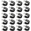 20 PCS Stainless Steel Rubber Cushioned R Shape Clamps,Cable Mounting