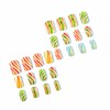 MERVF Square Press on Nails Medium Fake Nails Colorful Candy