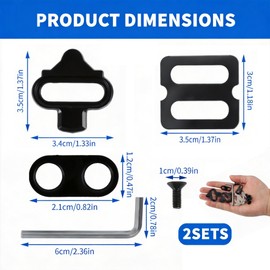 SPD Cleats Compatible with Shimano SH51 SH56, Bike Cleats Anti-Slip Cleat Plates, Includes Screws Washers, for MTB & Indoor Spinning