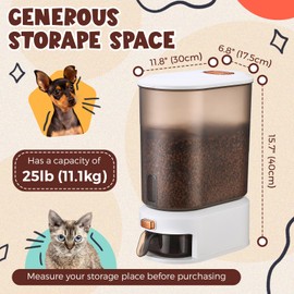 Honeydak 25 Lbs Dog Cat Food Storage Container for Stock up on Cat Litter Pet Food,Bird Seed,Rice and Dry Litter Storage,with Scoop,Push-Type Outlet