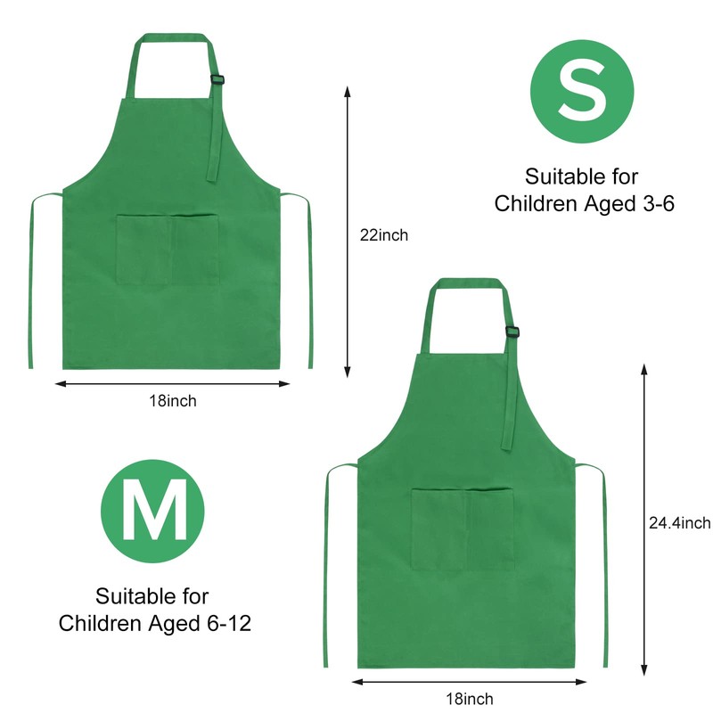 Sinland Kids Apron with Pocket 2 Pack Children Chef Apron