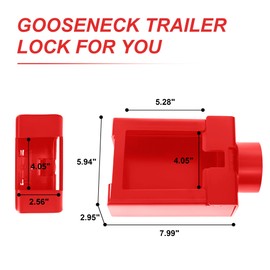 Alwapea Gooseneck Lock for Trailer Gooseneck Trailer Lock Fit for Most 7-Inch Bottom Plate Couplers, Heavy Duty Trailer Lock Fits Round & Square Trailer Tubes Red