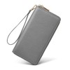 FOXLOVER Litchi Grain Leather Wallets for Women Large Wristlet Purses
