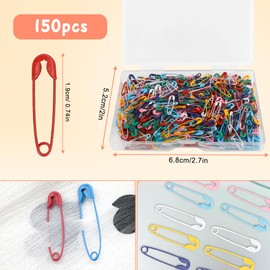 Safety Pins, Colorful Safety Pin,Small Safety Pins, 150PCS Safety Pins,19mm Tiny Safety Pins, Safety Pins Bulk, Mini Safety Pins for Clothes Crafting Sewing Jewelry Making
