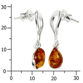 InCollections 0010260118501 Women's Earrings 925/000 Sterling Silver with Amber, Amber, Amber