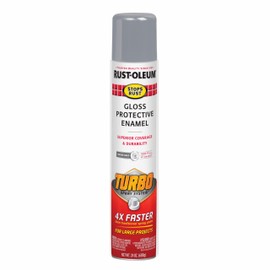 Rust-Oleum 393377 Stops Rust Turbo Spray Paint, 24 oz, Gloss Smoke Gray