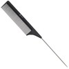 Kobe Professional Carbon Fibre Metal Tail Comb, Fine Teeth Lightweight,