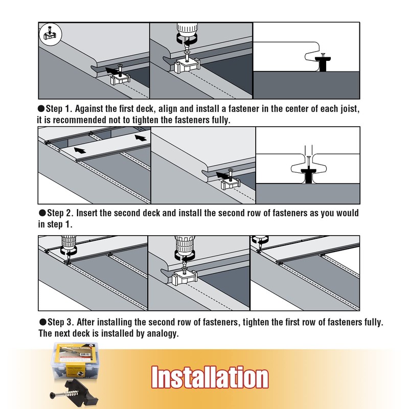 ManCoda Hidden Deck Fasteners for Composite Decking Board, Universal Hidden