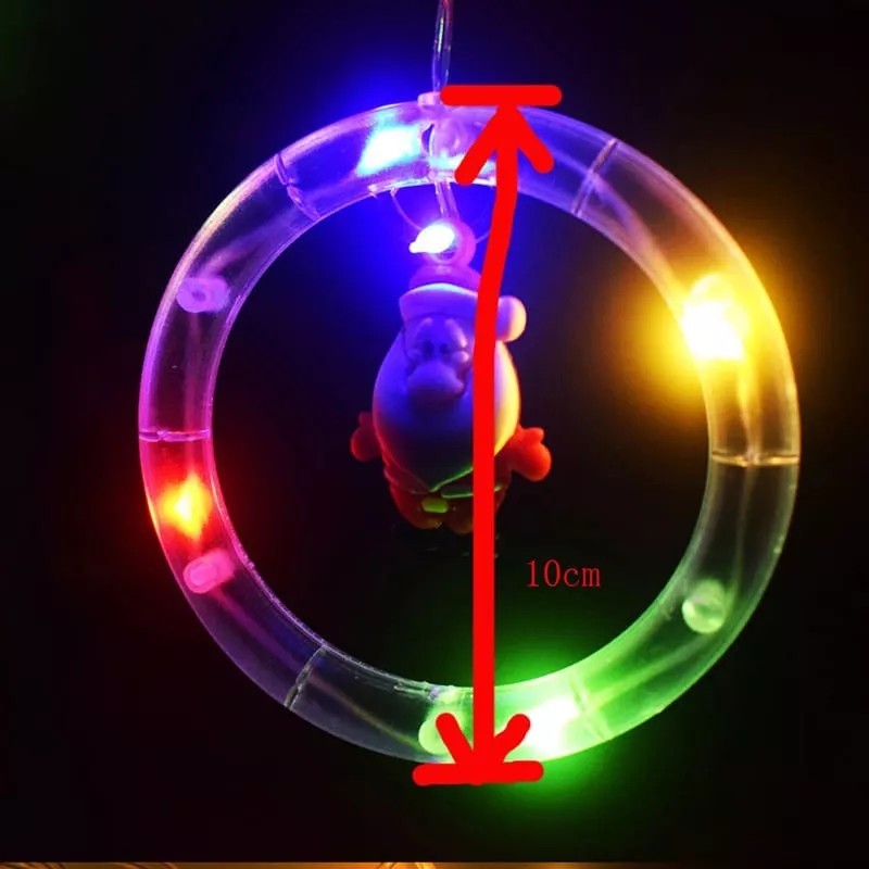 KH Serie Luces Navideñas Aros Con Figuras Cortina Navidad Luz