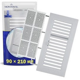 Air Vent Cover 90 x 210 mm is Equipped with an Adjustable Mechanism and Mosquito Net Made of White Plastic - Warranty 10 Years - MONTERAL