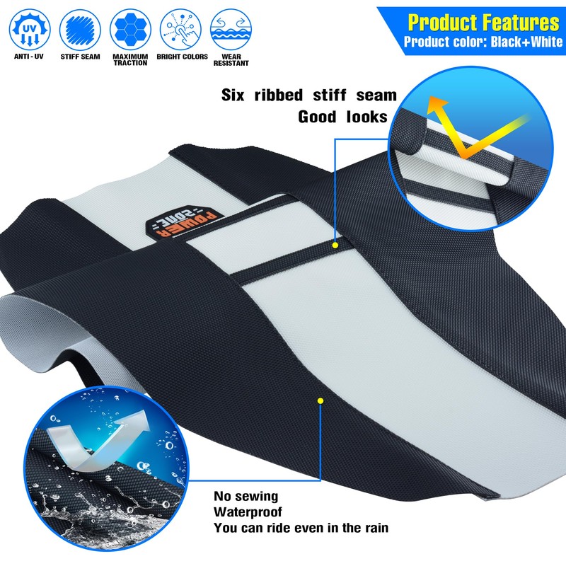 MCHMFG Universal Ribbed Dirt Bike Seat Cover - Gripper Soft
