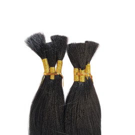 Yaki Kinky Straight Bundles Blended Human Hair for Braiding Hair, Boho Braids, 18 Inch, 2 Bundles/100g/Pack, Multiple Colors (P1B/RED)