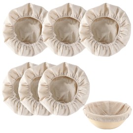 6 Pieces Round Bread Proofing Basket Cloth Liner, Banneton Proofing Cloth, Round Natural Weave Dough Sourdough Banneton Proofing Basket Cloth Liner