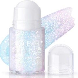 HOSAILY Roll on Body Glitter Gel, Holographic Chameleon Color Changing Hair Glitter Gel for Face Under Light, Mermaid Festival Party Rave Accessories Sequins Shimmer Makeup (8# Sparkling Pink)