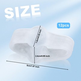 lasuroa 12 Stück Zehenspreizer aus Silikon, Weich Weiß Zehentrenner Spreizer Korrektor mit 2 Schlaufen für Männer und Frauen zum Begradigen Überlappender Zehen