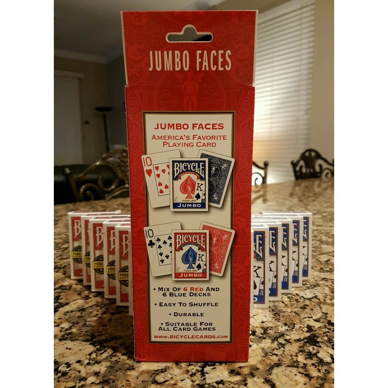 BICYCLE PLAYING CARDS 12 Decks * JUMBO Face * Red