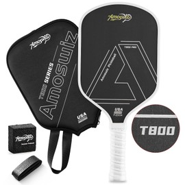 Amoswiz Carbon Fiber Pickleball Paddle, 16MM T800 Thermoformed Pickleball Paddles for Spin, Power & Control Pickleball Racket with Cover & Eraser, Gift for Professional & Intermediate