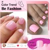 LoveOurHome 120pc Pink Press on Toenails Women Fake Toe Nails