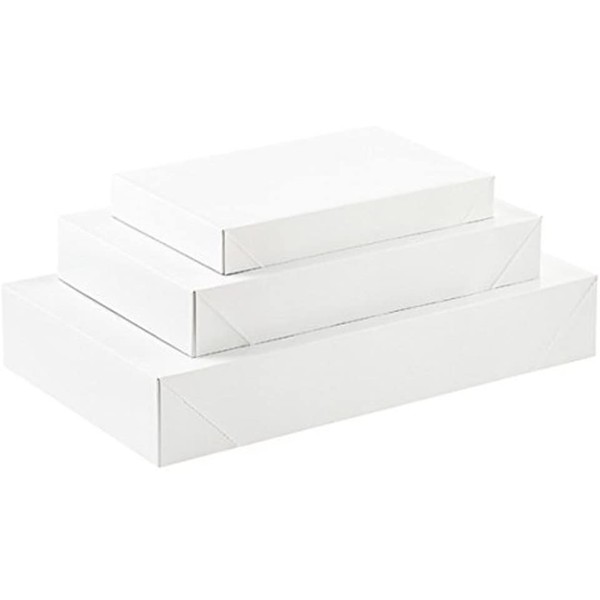 10 Pack White Gift Wrap Boxes with Lids - Assorted Multi-pack By ALL DAY GIFTS