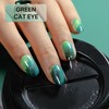 MIZHSE Semi Cured Gel Nail Strips, Green Cat Eye 30PCS