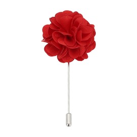 PATIKIL Flower Boutonnieres Pin, Lapel Pin for Men Camellia Flower for Suit Wedding Graduation Anniversary Brooch Outfit Accessories, Red