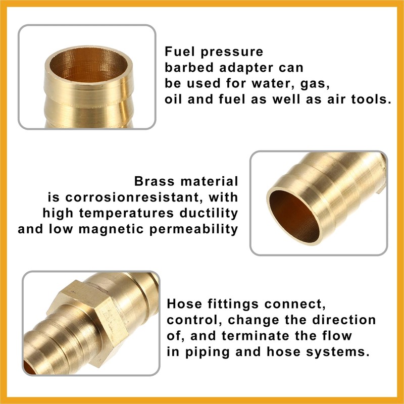 Partuto 2 Pcs 19mm - 16mm Straight Shaped Barb Brass