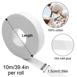 4 Rolls White Finger Tape Strong, Waterproof Climbing Tape, Skin-Friendly Sports Tape for Handball, Volleyball, Elastic Kinesiology Tape for Goalkeeper Training, Physio Tape for Strength Sports (40