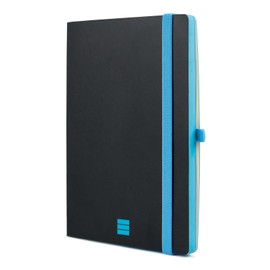 Finocam – Modern Plain Black Notebook, Soft Cover, Micro-Perforated Pages, Elastic closure, Pen Loop, 144 Pages