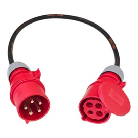 5-Pin to 4-Pin 3 Phase Converter Cable, UK Made (32 Amps)