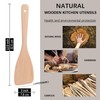 Hefild 2PCS Wooden Spatulas for Cooking,12.8inch Uncoated Beech Wood Turners