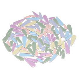 sourcing map Ceramic Mosaic Tiles, 500g Teardrop Flower Leaves Tiles Mosaic Blocks for Art Craft and Home Decorations, Light Color Mix