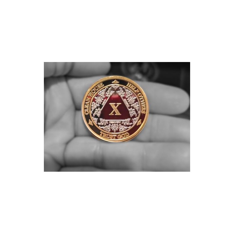 MYRECOVERYSTORE Silver & Gold 1-60 Years Alcoholics Anonymous Medallion AA