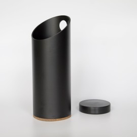 ALUVIN DRYCOOL Bottle Cooler - ICE-Free Bucket - No Ice or Waste Water - Matte Black (Angled Top)