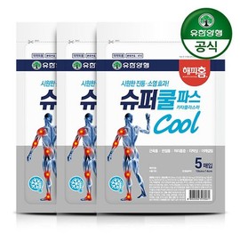 Yuhanyanghaeng 해피홈 슈퍼쿨파스 5매입 3개 Happy Home Super Cool Patch 3 Packs of 5 Sheets