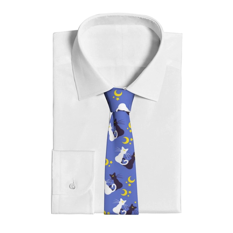 Men's Sailor Moon Moon Kitties Neck Tie Classic Fashion Silk