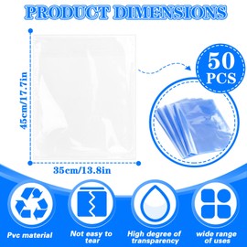 Fatiya 100 Pack 9.8 x 5.9 Inch Clear Heat Seal Bags for Packaging, Shipping, Storage, Accessories, Soap, Palette, Gift Basket, Shoe Clothes, Pack of 100