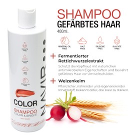 NAVIR Professional Colour Protection Care Set: Shampoo and Mask for Coloured Hair - Nourishment, Moisture and Protection | Sulphates, Parabens, Silicones and Salts Free - 400 ml + 300 ml