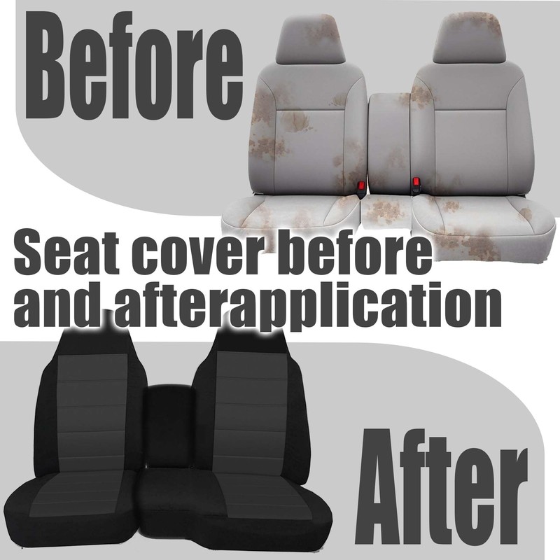 Fioqe Front 60/40 Split Bench Seat Covers with Console Armrest