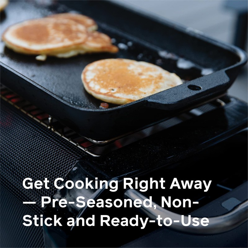 BioLite Cast Iron Outdoor Griddle for FirePit+, Pre-Seasoned, Durable and