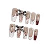 Hantyer Ballet Press On Nails Long Coffin,French Red White Fake
