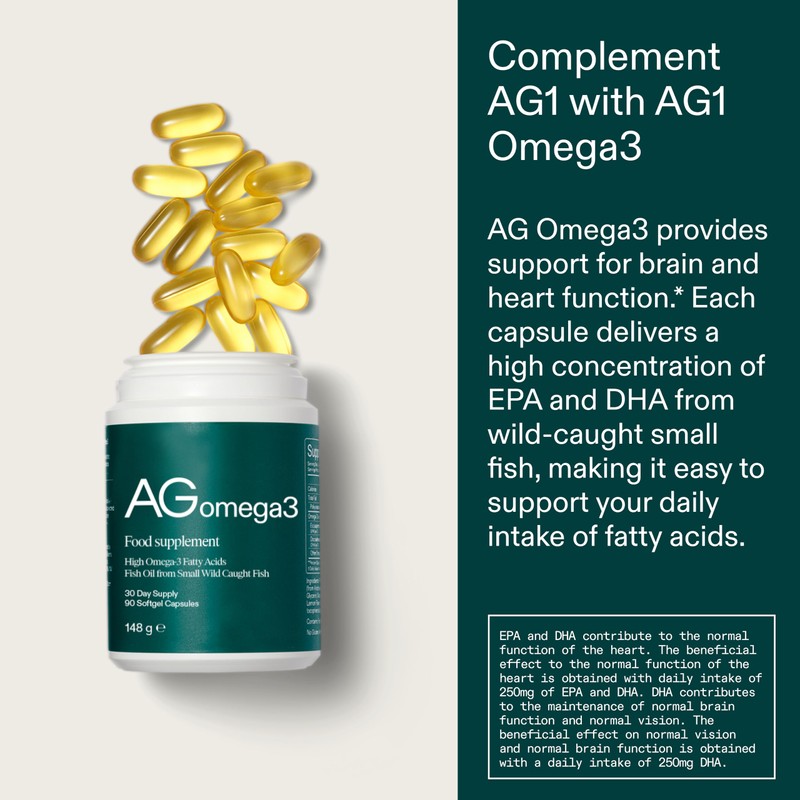 AG1 Omega 3 Fish Oil Supplement Softgel Capsules | EPA