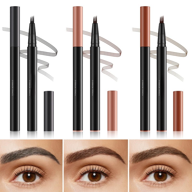 Eyebrow Pencil with 4 Tips Micro Head, Eyebrow Pencil Micro