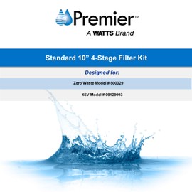 Watts Premier Annual 3-Pack Filtration Kit for 4 Stage RO-TFM-4SV and ZeroWaste RO Reverse Osmosis Systems - Sediment, Carbon Pre-Filter, 10" GAC Inline Post-Filter