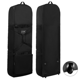 Upgrade Golf Club Travel Bag with Wheels Luggage Lock Cover Airline Waterproof