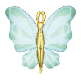 Giant Butterfly Foil Mylar Balloons PartyDeco, Mint Green Butterfly Themed Party Girl Birthday Decoration Supplies, Valentine's Day Butterfly Party Decorations