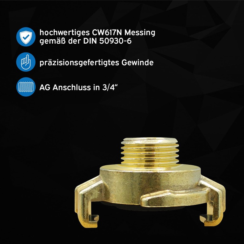 kör4u Quick Coupling 3/4 Inch Male Thread Brass